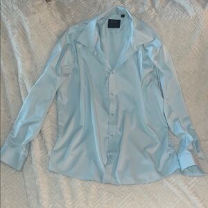 🟢💚 Flex Light Blue Men's Dress Shirt 💚🟢